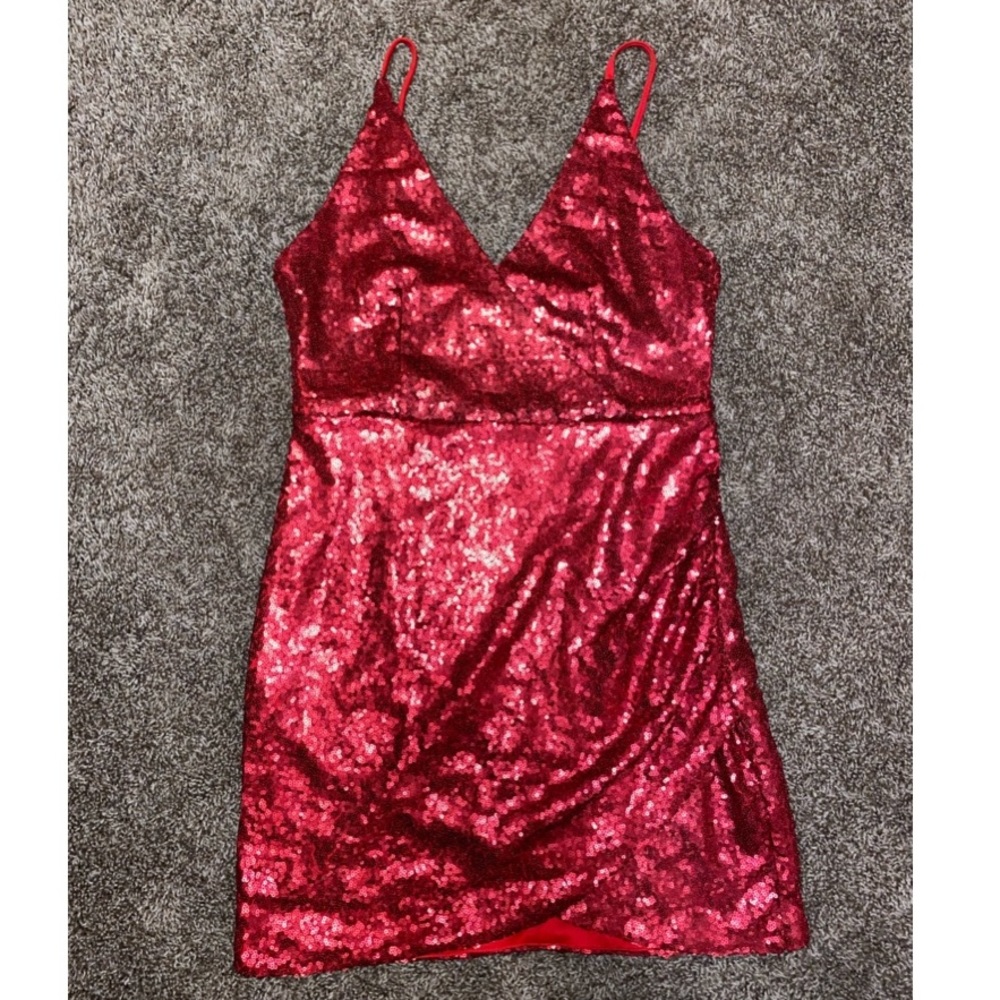 Red sequin dress
